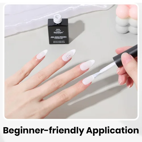 Miniatura 5 de Beetles - Esmalte de gel blanco de 0.3 fl oz, 1 unidad de esmalte de gel blanco puro, arte de uñas francés, salón de manicura, diseño de bricolaje