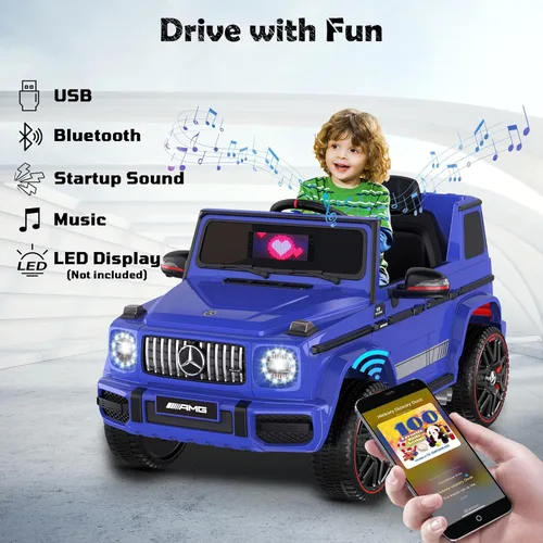Miniatura 4 de ANPABO Auto de pasajeros con licencia Mercedes-Benz G63 para niños, coche de 12 V para montar con control remoto para padres, faros LED, reproductor
