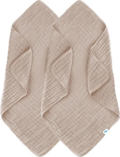 Miniatura 22 de SWEET DOLPHIN - Paquete de 2 toallas de baño de muselina para bebés y niños pequeños, manta 100% algodón, 40 x 40 pulgadas, altamente absorbentes