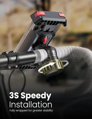 Miniatura 2 de Pnitri Paquete de 2 soportes para teléfono de bicicleta [juego de regalo mejorado 2025] - Accesorios para soporte de motos, 3S fácil de instalar