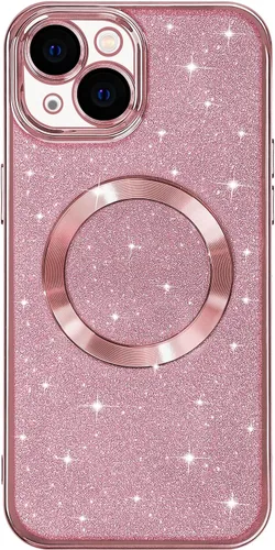 Miniatura 55 de Hython Funda para iPhone 14 Pro Max con purpurina, fundas magnéticas transparentes para teléfono con protector de lente de cámara