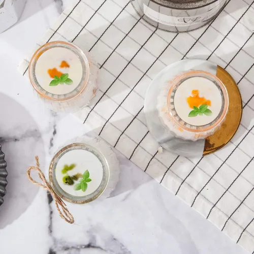 Miniatura 4 de Tarros pequeños de yogur, tarros de vidrio transparente de 4 onzas con tapas, recipiente de yogur de vidrio con tapas (PE), tarro de pudín