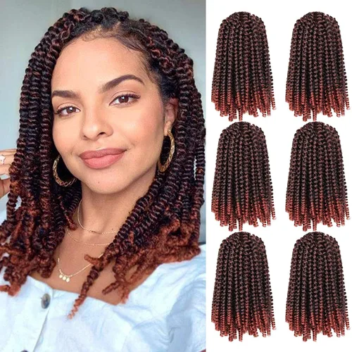 Miniatura 21 de Paquete de 2 cabello para trenzas en espiral de 8 pulgadas, cabello Spring Twist para rastas falsas, rastas de mariposa, cabello para trenzas, fibra