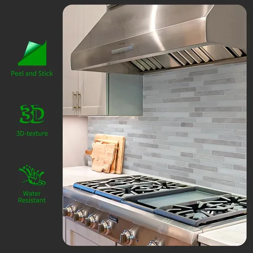 Miniatura 2 de LONGKING Protector contra salpicaduras de mármol despegable y adhesivo de 10 hojas para cocina, protector contra salpicaduras de azulejos
