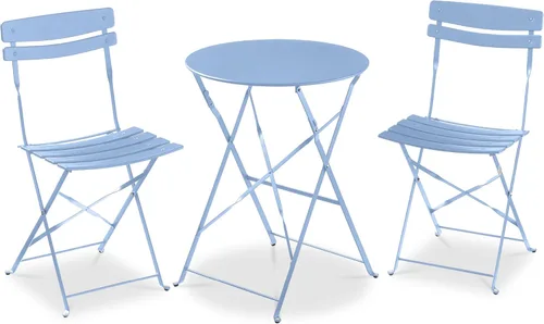 Miniatura 23 de Best Choice Products Juego de 3 piezas de bistró, diseño plegable que ahorra espacio, acero sólido, juego de muebles de patio al aire libre con 2