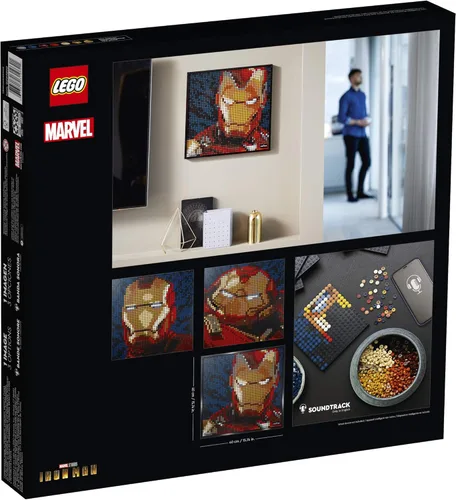 Miniatura 6 de LEGO Art Marvel Studios Iron Man 31199 Kit de construcción para adultos; un juego creativo de arte de pared con Iron Man que es un regalo
