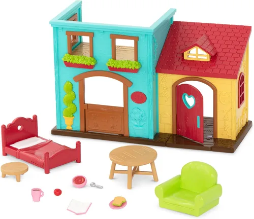 Miniatura 13 de Li'l Woodzeez Pass – the – Pasta Restaurant Playset – Juego de casa de muñecas de 41 piezas con mesa, bancos, comida y accesorios para juegos de rol