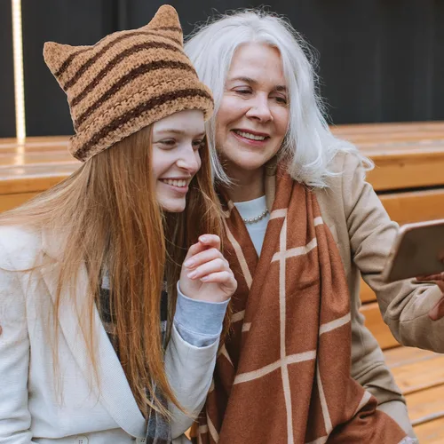 Miniatura 5 de Century Star Gorros de ganchillo para mujer, gorro de gato, gorro de invierno cálido de punto a rayas, accesorios de gorra Y2K, gorros holgados