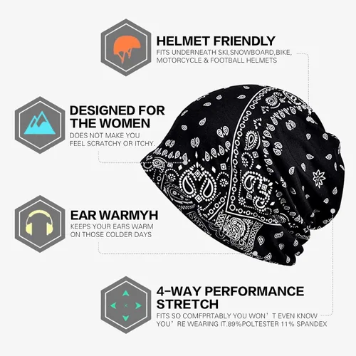 Miniatura 6 de Pañuelos de algodón para la cara para deportes, diadema, cuello, polaina, quimio, gorro para pérdida de cabello, gorro de noche