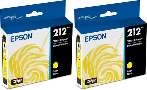 Epson T212 Claria - Cartucho amarillo de capacidad estándar (T212420-S) para impresoras de expresión y fuerza laboral seleccionadas (paquete de 2)