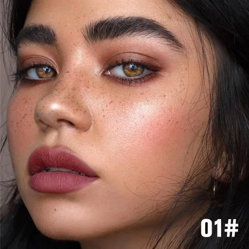 Miniatura 2 de evpct Tintas de labios que se despegan de color rojo mauve profundo con pinza, lápiz labial líquido mate de larga duración, resistente al agua