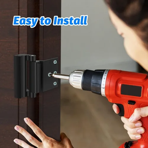 Miniatura 6 de Cerraduras de puerta para el hogar a prueba de niños, tope interior a prueba de niños con instalación de 8 tornillos, protege hasta 800 libras