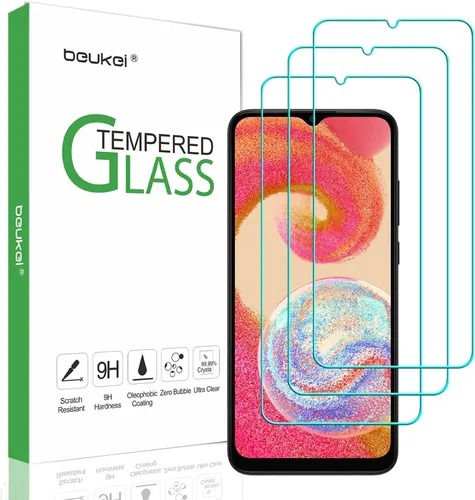 Paquete de 3 protectores de pantalla de vidrio templado, sensible al tacto, compatible con fundas, compatible con fundas, dureza 9H (paquete de 3)