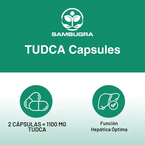 Miniatura 5 de Sambugra Suplementos de TUDCA para el Hígado 1100mg, Suplemento de Sal Biliar TUDCA de Fuerza Ultra Testado por Terceros, Apoyo Hepático