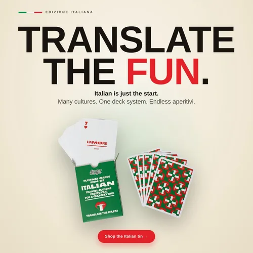 Miniatura 9 de Lingo Naipes italianos en lata de viaje premium Aprende vocabulario y frases italianas para adultos y principiantes Edición de caja de regalo