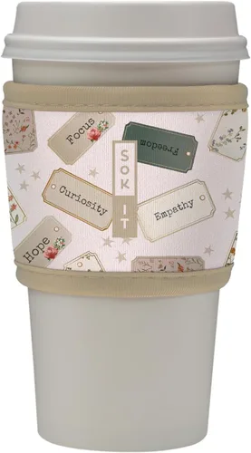 Miniatura 169 de Sok It HotSok Coffee & Tea - Funda de neopreno con aislamiento reutilizable (floral abstracto)