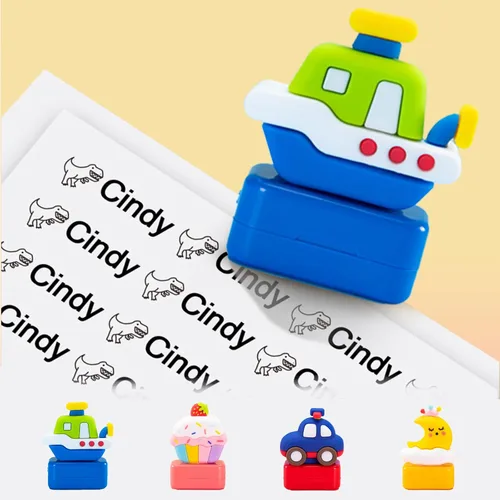 Miniatura 11 de jifu Sello personal con nombre personalizado para ropa de niños, sellos de firma para firmar nombre (120 calcomanías, 1 unidad)
