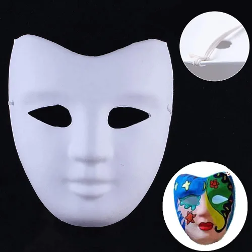 Miniatura 5 de Qavctw DIY White Masks Paper Cosplay Christmas Party Mask Unpainted Plain Craft Masquerade Masks