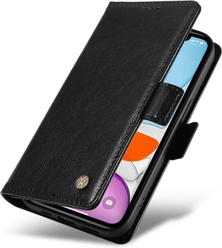 Miniatura 4 de Funda compatible con Redmi A1 4G, compatible con Redmi A1 4G Flip Stand Wallet PU Cuero Ranura para Tarjeta Cierre Magnético Funda Teléfono Negro