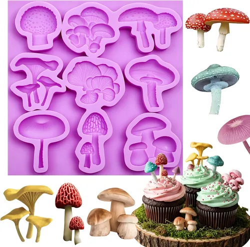 Miniatura 10 de Molde de silicona para hongos, moldes de chocolate para decoración de pasteles de boda, adornos de cupcakes, pudín, crumble de galletas M22