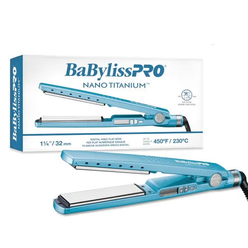 Miniatura 10 de BabylissPRO Nano Titanium Ionic Hair Straightener, Professional Flat Iron for All Hair Types