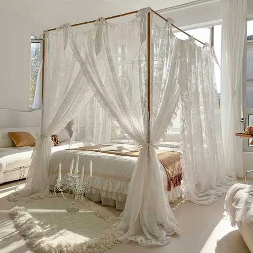 Miniatura 12 de Obokidly Oldshools - Mosquitera de encaje retro estilo moderno para niñas, adultos, mujeres, cama Queen King Cal