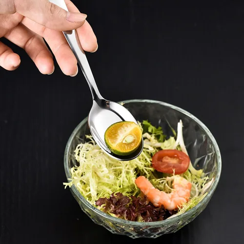 Miniatura 5 de Ouliget Cucharas de sopa premium, cucharas de sopa de acero inoxidable, cucharas de cena de cubiertos, cuchara de sopa asiática plateada grande