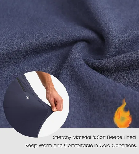 Miniatura 4 de Pudolla Pantalones deportivos de forro polar para hombre, pantalones deportivos suaves y cálidos para invierno, para gimnasio, entrenamiento