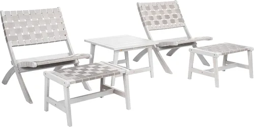 Miniatura 9 de SAFAVIEH Outdoor Collection PAT7078 - Juego de conversación, color natural/blanco