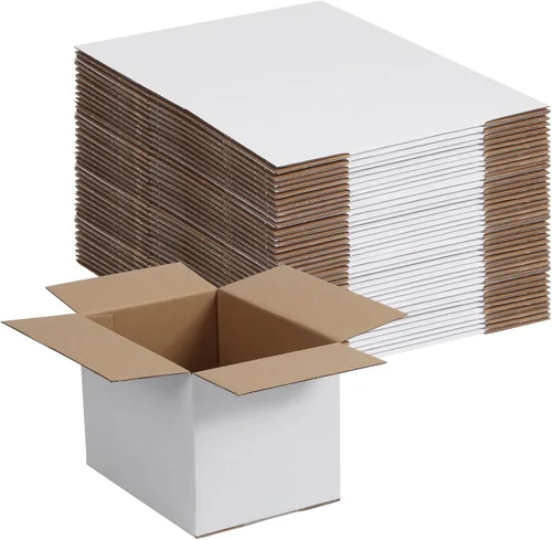Miniatura 16 de Paquete de 40 cajas de envío pequeñas de 8x6x4 pulgadas, caja de correo de cartón corrugado blanca para envío, embalaje, negocios