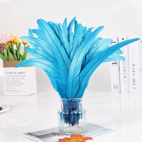 Miniatura 6 de iHUFeather Plumas de cola de gallo naturales, 50 plumas de cola de gallo de 10 a 12 pulgadas de largo, a granel para manualidades, disfraces