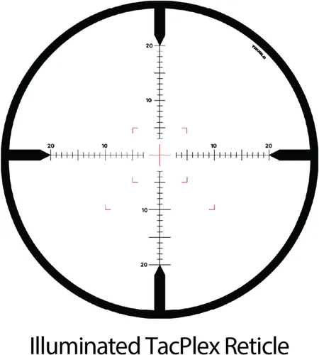 Miniatura 6 de Truglo Eminus Scope with 30MM Tube, Illuminated Tacplex Reticle, 1-Piece Mount 6-24X50