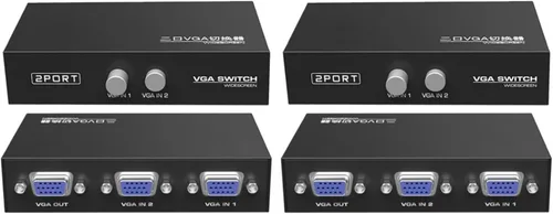 Miniatura 8 de Conmutador de vídeo VGA de 2 puertos 2 en 1 salida 1 en 2 salida bidireccional Compartir vídeo mutuo host host externo VGA TV Monitor proyector