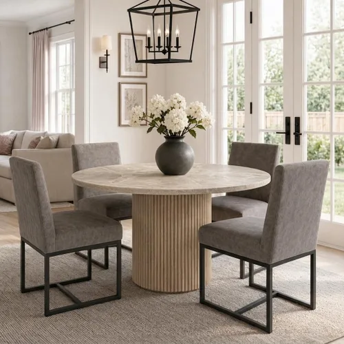 Miniatura 23 de HNY Juego de 2 sillas de cocina modernas, silla de cocina y comedor de cuero PU, silla de comedor tapizada silla auxiliar con marco de metal