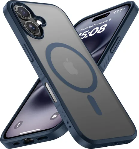 Miniatura 18 de CellEver Funda magnética fuerte para iPhone 15 Pro [protección de cámara] [prueba de caídas de grado militar] [compatible con MagSafe] Funda delgada