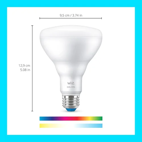 Miniatura 2 de WiZ - Bombilla inteligente LED BR30 de 65 W a color, paquete de 1, E26, para interiores, se conecta a tu Wi-Fi existente, controla con voz