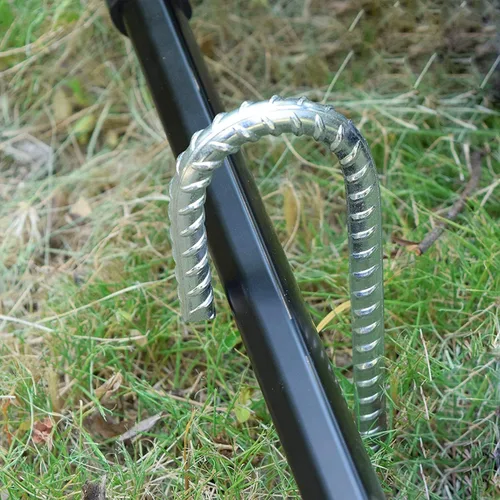 Miniatura 6 de Estacas de refuerzo de 12 pulgadas, paquete de 30 estacas de tienda galvanizadas de metal resistentes, estacas de gancho en J de acero