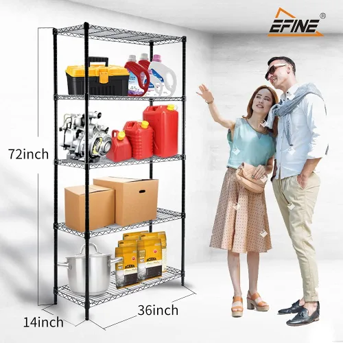 Miniatura 2 de EFINE - Estantería de 5 estantes con forros para estantes, certificado NSF, estantes ajustables de alambre de metal resistente, capacidad de carga