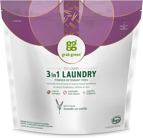 Miniatura 14 de Grab Green Cápsulas de detergente 3 en 1, 24 unidades, sin fragancia, a base de plantas y minerales, poder de limpieza superior, removedor