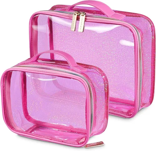 Miniatura 12 de BYOOTIQUE AW 420D - Neceser de viaje de nailon transparente, portátil, ligero, transparente, organizador de almacenamiento de cosméticos, piscina