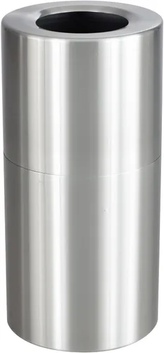 Safco - Bote de basura con tapa abierta, de 20 galones, de aluminio, moderno, para uso en interiores, color plateado