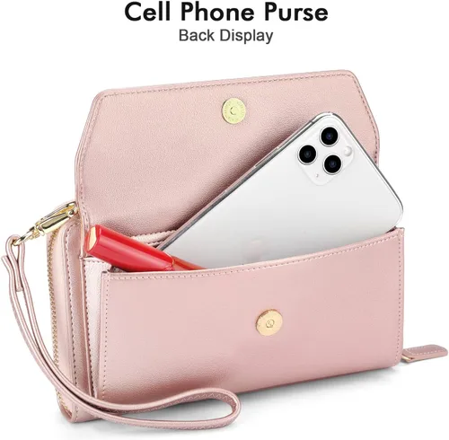 Miniatura 7 de nuoku Carteras para mujeres con ranuras para tarjetas de crédito con bloqueo RFID de gran capacidad
