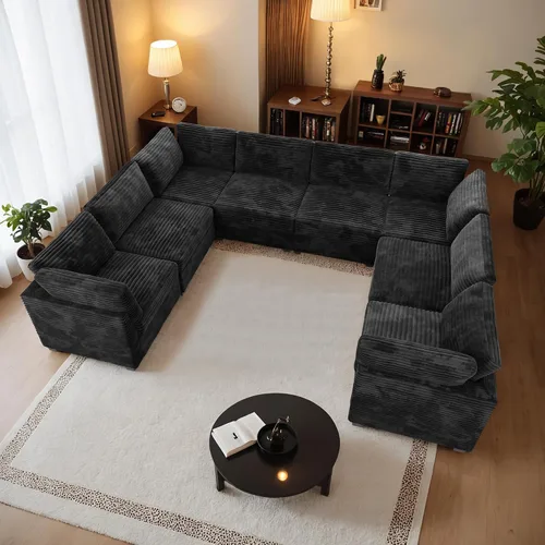 Miniatura 23 de Sofá Seccional Modular Sofá Nube - Sofás Seccionales Cómodos de Gran Tamaño en Forma de L para Sala de Estar, Sofá Cama Sleeper Convertible