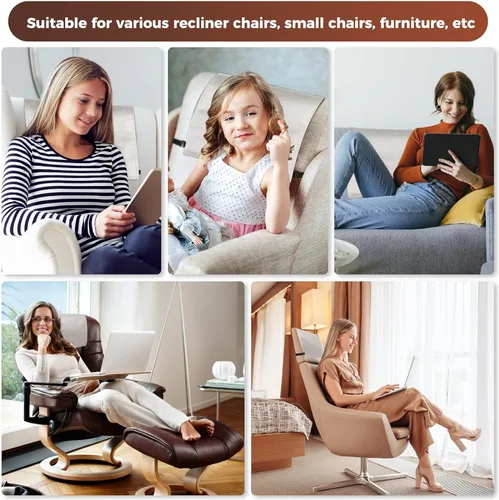 Miniatura 6 de Funda para reposacabezas para silla reclinable, protector para reposacabezas de piel sintética con correas elásticas, fundas para reposacabezas