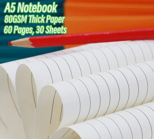 Miniatura 6 de Cuadernos de composición - Paquete de 12 con 60 páginas rayadas, 30 hojas, encuadernación cosida, libros de tapa dura con cubierta en relieve