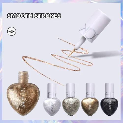 Miniatura 3 de Delineador de ojos con purpurina líquida de 5 colores, sombra de ojos de sirena de diamante brillante, impermeable, de larga duración, juego