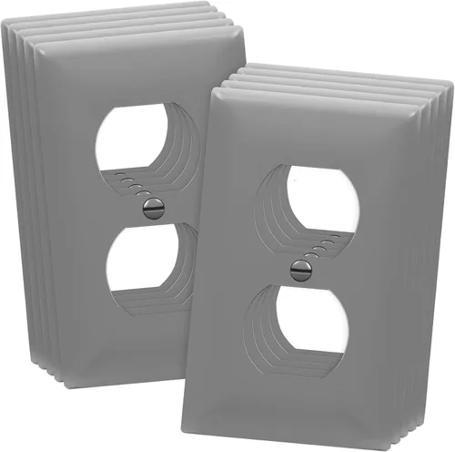 Miniatura 23 de ENERLITES Placa de pared de salida de receptáculo dúplex de tamaño mediano, placas de cubiertas de toma de corriente, tamaño medio de 1 banda, 4.88