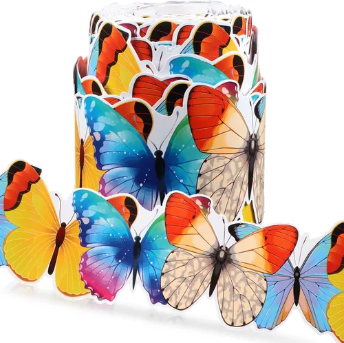 Miniatura 10 de Panelee Borde de Caja de Regalo de Navidad de 68.9 Pies Borde de Tablón de Anuncios Mariposas Flores Abeja Espacio Inspiracional Decoración Linda