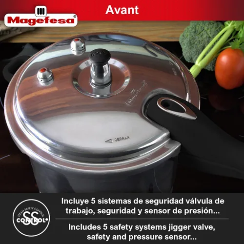Miniatura 3 de MAGEFESA Avant - Olla a presión de aluminio de 6.2 cuartos de galón, compatible con estufas de gas, eléctricas y cerámicas, olla a presión
