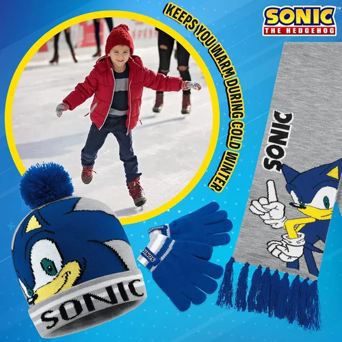Miniatura 5 de Sonic The Hedgehog Conjunto de gorro, bufanda y guantes para niños